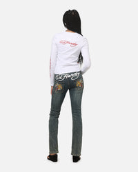 Ed Hardy Women's Koi Long Sleeve T-Shirt White