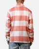 Criminal Damage Embroidered Flannel Shirt Pink