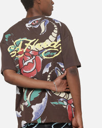 Ed Hardy Serpent T-Shirt Washed Brown