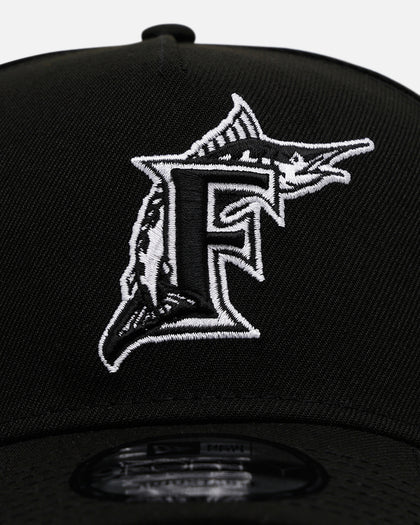 New Era Florida Marlins 'Black And White' 9FORTY A-Frame Snapback Black/White