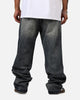 MNML Ultra Baggy Shadow Patch Denim Jeans Light Blue Wash