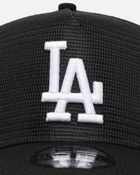 New Era Los Angeles Dodgers 'Black All Over Mesh' 9FORTY A-Frame Trucker Snapback Black Rigid/Black