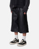 MNML Ultra Baggy Leather Flame Shorts Black