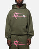 Loiter Hybrid Premium Hoodie Olive/Pink