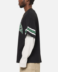 Mitchell & Ness Philadelphia Eagles Waffle Mock Layer Long Sleeve T-Shirt Black