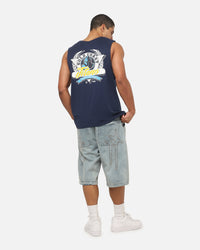 Bleacher Athletic Gold Coast Titans NRL Adult Muscle T-Shirt Navy