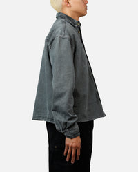 MNML Washed Denim Long Sleeve Button Up Shirt Washed Black