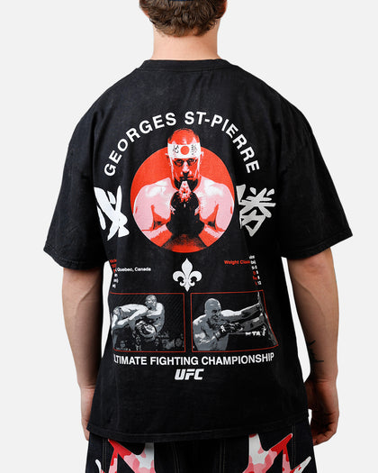 UFC By Culture Kings Georges St-Pierre Legends T-Shirt Black Acidwash