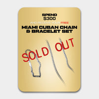 Saint Morta Miami Cuban Chain & Bracelet Bundle White Gold