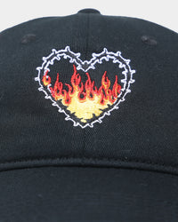 Rats Get Fat Rats Flaming Heart Strapback Black
