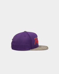 Mitchell & Ness Toronto Raptors Lux Carp Script HWC Snapback Purple/Grey