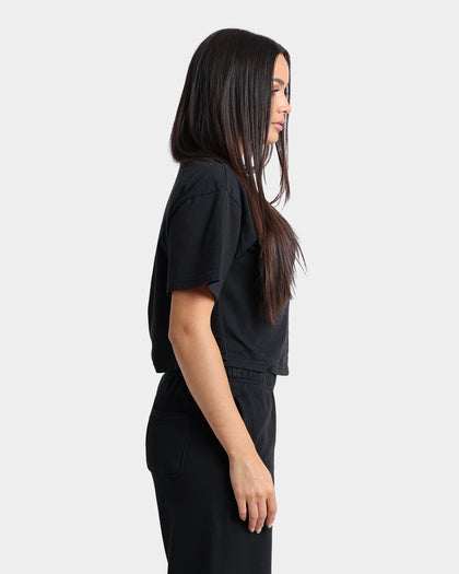 Champion Women's Vintage Dye Crop T-Shirt Black