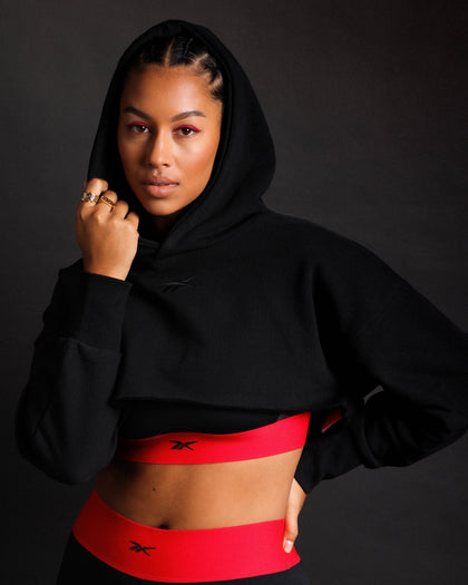 Reebok X Cardi B Women's Cropped Hoodie Black