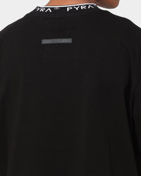 PYRA Jacquard Neck T-Shirt Black/White