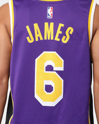 Jordan Los Angeles Lakers LeBron James #6 Statement Jersey Field Purple