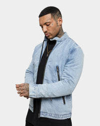 Saint Morta Cremallera Denim Jacket Bleach Blue
