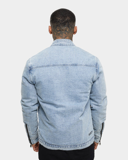 Saint Morta Cremallera Denim Jacket Bleach Blue