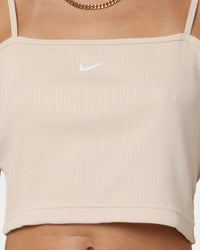 Nike Women's Sportswear Essential Ribbed Crop Top Sanddrift