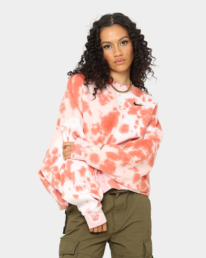 Nike Women's Sportswear Oversized Fleece Tie-Dye Crewneck Atmosphere