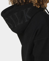 Sik Silk Women's Reverse Fleece Hoodie Dress Black