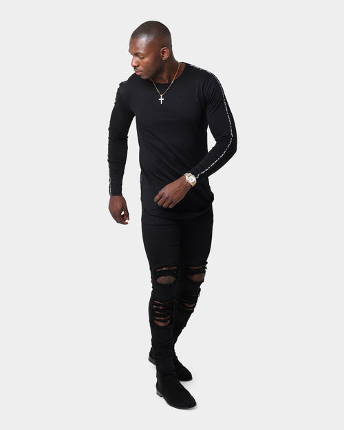 Saint Morta Rev Tape El Duplo Long Sleeve T-Shirt Black/White