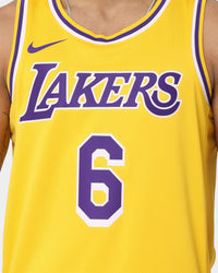 Nike LeBron James Los Angeles Lakers #6 Icon Edition 2022/23 Nike Dri-FIT NBA Swingman Jersey Amarillo