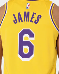 Nike LeBron James Los Angeles Lakers #6 Icon Edition 2022/23 Nike Dri-FIT NBA Swingman Jersey Amarillo