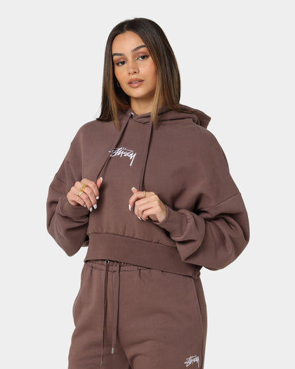 Stussy Women's Stock Hoodie Brown