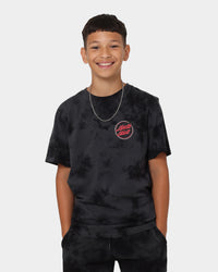 Santa Cruz Kids' Checked Out Flamed Dot Front T-Shirt Black/Black Tie Dye