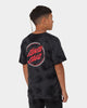 Santa Cruz Kids' Checked Out Flamed Dot Front T-Shirt Black/Black Tie Dye