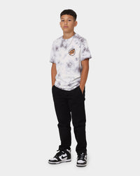 Santa Cruz Kids' Checked Out Flamed Dot Front T-Shirt Grey Tie Dye