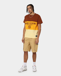 Grand Scheme Colour Block T-Shirt Brown/Yellow