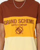 Grand Scheme Colour Block T-Shirt Brown/Yellow