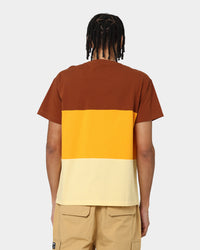 Grand Scheme Colour Block T-Shirt Brown/Yellow