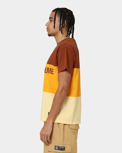 Grand Scheme Colour Block T-Shirt Brown/Yellow