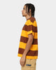 Grand Scheme Yarn Dyed Short Sleeve T-Shirt Brown/Yellow