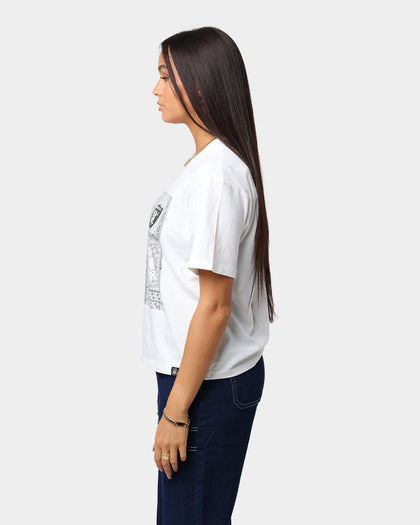Majestic Athletic Women's Las Vegas Raiders Paisley Panel Print T-Shirt Optic White