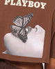 Playboy Women's Monotone Crop T-Shirt Brown
