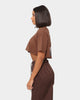 Playboy Women's Monotone Crop T-Shirt Brown
