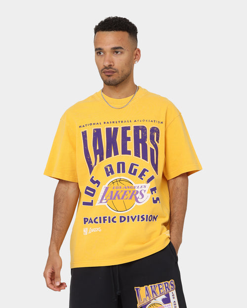 Mitchell & Ness Los Angeles Lakers Division Arch T-Shirt Faded Yellow