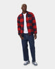 Tommy Jeans TJM Buffalo Check Zip Overshirt Deep Crimson