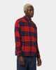 Tommy Jeans TJM Buffalo Check Zip Overshirt Deep Crimson