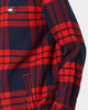 Tommy Jeans TJM Buffalo Check Zip Overshirt Deep Crimson