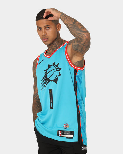 Nike Devin Booker Phoenix Suns #1 City Edition Nike Dri-FIT NBA Swingman Jersey Dark Turquoise