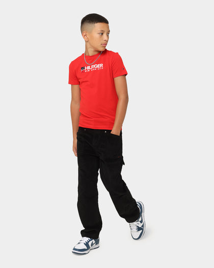 Tommy Hilfiger Kids' U Tommy Logo Short Sleeve T-Shirt Deep Crimson