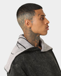 Jordan Flight Heritage Fleece Pullover Hoodie Black/Black/Cement
