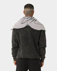 Jordan Flight Heritage Fleece Pullover Hoodie Black/Black/Cement
