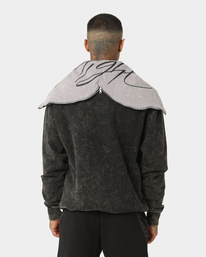 Jordan Flight Heritage Fleece Pullover Hoodie Black/Black/Cement