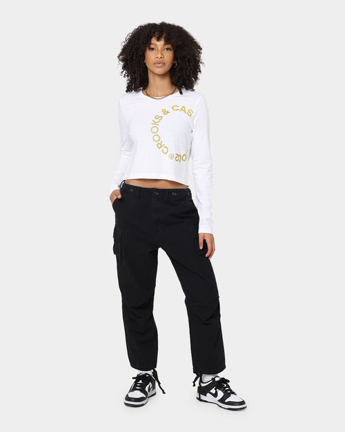 Crooks & Castles Women's Cut Off Long Sleeve T-Shirt White