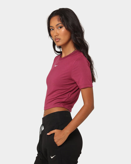 Nike Women's Nike Sportswear Essential Slim Crop T-Shirt Rosewood